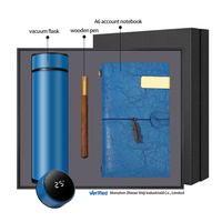 Ensemble cadeau d'entreprise VIP personnalisé : Thermos en acier inoxydable, couverture en cuir PU, stylo personnalisé, carnet de notes A6