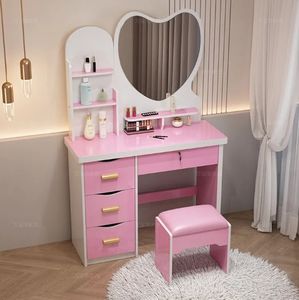 Chambre à coucher Coiffeuse de maquillage pour la maison avec miroir lumineux Petite maison de location Coiffeuse simple et <span class=keywords><strong>pratique</strong></span> - Product Image 2