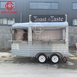 Color personalizado Camiones De Comida/BBQ Food Trucks Pizza Food Cart With Wheels Mobile Food Concession Trailers Horse Cart Trailer - Product Image 2