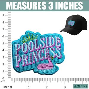 Parche Bordado de Flamenco Princesa para Piscina, 3 Pulgadas, Termoadhesivo o para Coser, Aplique de Viaje - Product Image 3