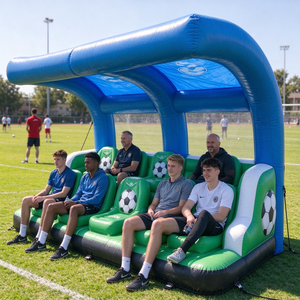 Banqueta Inflable Comercial de PVC para Fútbol, Cabina Inflable con Temática de Fútbol para Fiestas Infantiles, Asientos para Eventos al Aire Libre - Product Image 1