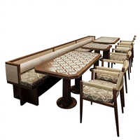 Canapé de restaurant Shanyefeng, table à manger en dalle de roche, mobilier commercial pour barbecue, cuisine du Yunnan, structure en bois PU personnalisée pour extérieur