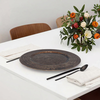 Assiettes de présentation en plastique peintes à la main, motif végétal, couleur personnalisée, pour mariages modernes, hôtels et restaurants