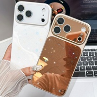 Coque de téléphone effet miroir électroplaqué à paillettes pour iPhone 18 17 16 15 14 13 Pro Max 17 Pro Max, coque rigide en PC scintillante