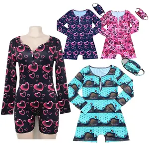 2024 saint valentin barboteuse onesie filles chaud sexy aimant coeur impression saint valentin onesis pyjamas pour les femmes