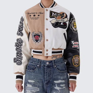 Chaqueta Varsity de Manga Larga para Mujer, Diseño Superior, Transpirable, Estampada, Ropa de Invierno, Diseño Bordado al por Mayor, Precio Económico - Product Image 1