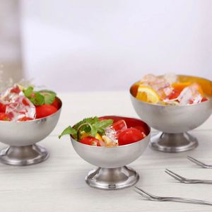 Factory Custom Personalized 304 Stainless Steel <b>Ice</b> Cream Cup 200ml Silver Bowl Hand Grip Vacuum Insulated Eco-Friendly Party - Product Image 3