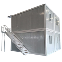 Casa modular prefabricada de dos pisos, paquete plano, casa modular de 2 dormitorios con baño