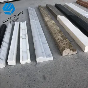 Natural Carrara white marble skirting and border molding line