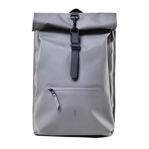 Free Sample <b>Roll</b> <b>Top</b> Outdoor 15.6Inch Travel Lightweight Genuine Leather <b>Laptop</b> <b>Backpack</b> with USB Waterproof and Good Quality - Product Image 5