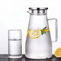 Vente en gros de carafe en borosilicate résistant à la chaleur et au froid pour bar, maison, restaurant et hôtel