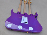 Flyoung Harga Terjangkau Gitar Elektrik Ungu 3 Leher 4+6+6 Senar Hardware Emas