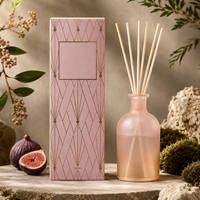 Diffuseur à bâtonnets en verre dépoli 150 ml OEM ODM, ensemble complet, parfum Pin Flanelle, boîte personnalisée avec logo pour cadeaux de fêtes