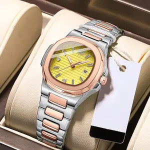 女性のための新しいデザインの高品質の高級ビジネス防水ステンレス鋼ダイヤモンドクォーツ腕時計