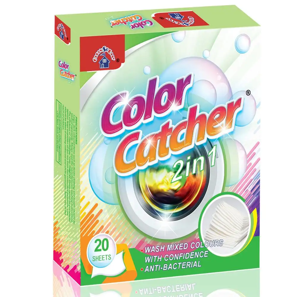 Lavanderia com ímã de captura de cores para evitar manchas em roupas de cores claras, tamanho 12 \ 20 \ 24 \ 40 \ 48 peças/caixa