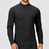 Veste de sport légère et respirante pour homme à col montant et fermeture éclair intégrale, séchage rapide, manches longues, idéale pour l'entraînement (vente en gros)