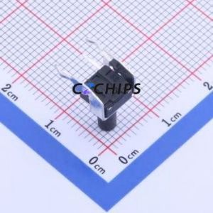 TS-1093C-A145B3-D1 Tactile Switch Bent Lead Through Hole-4P,6x6mm Single Pole Single Throw Round Button 2.5N Right Angle Insert - Product Image 2