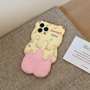 3D เคสซิลิโคนลายหมีละลายน่ารักสำหรับ iPhone 14 13 PRO MAX 13 12 11 Pro x XR XS MAX - Product Image 4