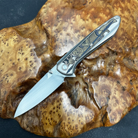 Couteau pliant en acier M390 finition miroir, manche en titane TC4 gravé au laser, EDC, extérieur, personnalisé, OEM
