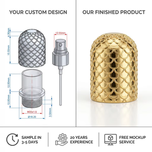 Bouchon de parfum en zamac, capuchon personnalisé en alliage de zinc, couvercle métallique - Product Image 2