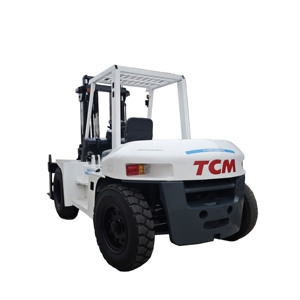 En stock, disponible à bas prix : Chariot élévateur TCM 90 % neuf, modèles TCM 80, 70, 50, 8 tonnes, 7 tonnes, 5 tonnes, avec mât à 2 ou 3 étages et déplaceur latéral. - Product Image 1