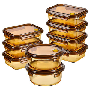 OWNSWING 微波炉安全耐热玻璃食品容器，带分隔盖子，便当午餐盒，不含 BPA，可重复使用储物罐套装 - Product Image 6