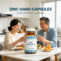 Complément Alimentaire en Capsules Dures Véganes/Sans Gélatine, Zinc Minéral pour Adultes, Soutien Nutritionnel Quotidien 5g/pièce