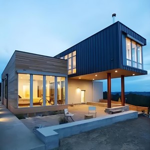 Maison conteneur noire <span class=keywords><strong>de</strong></span> luxe moderne, 3 chambres, bureau, maison mobile sur mesure, construction en acier, modulaire, 2 étages, carport, piscine - Product Image 3