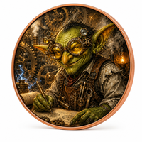 Pièce de monnaie artistique Goblin Badge d'Inventeur - Pièce de monnaie en cuivre de collection de 40 mm - Pièce porte-bonheur Steampunk pour artisan ingénieur pour cadeau et décoration