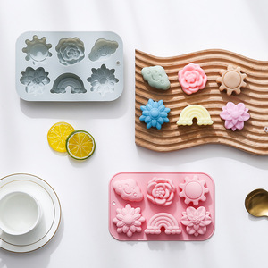 Rainbow Theme Design Nonstick Silicone <b>Cake</b> <b>Molds</b> Food-Grade Reusable Cute Silicone Magnetic Chocolate, Candy & Ice DIY <b>Mold</b> - Product Image 2