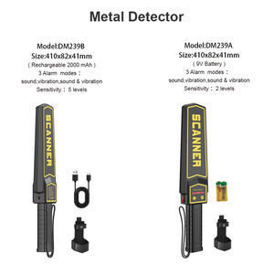 충전식 휴대용 금속 탐지기, 소리 진동 알림 기능이 있는 고감도 보안용 금속 탐지기 (로그용) - Product Image 6