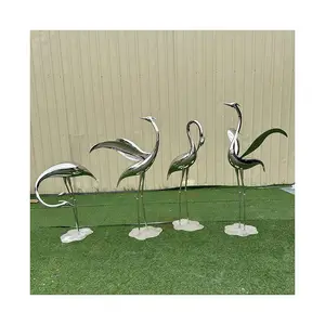 Modern Design Buiten Grote Staues Roestvrijstalen Sculpturen Vogels Voor Tuindecoratie