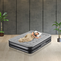 Matelas Gonflable Portable INHOMEINF pour Camping Extérieur en PVC Floqué avec Pompe Intégrée et Gonflage/Dégonflage à Touche Unique pour la Maison