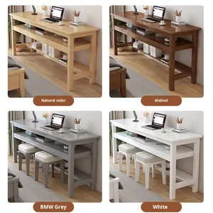 Solid Wood Long Table Double Wall-Mounted <strong>Narrow</strong> Office <strong>Computer</strong> Bedroom Writing <strong>Desk</strong> Model 908 Made in China - Product Image 4