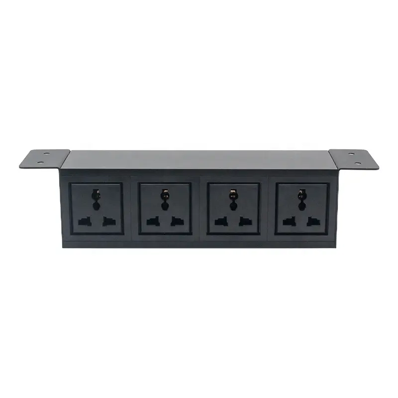 Universele Verzonken Onder Bureau Rand Power Strip Met 4 Usb-poort Mentale Panel Stopcontact Socket