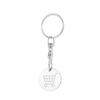 Porte-clés personnalisé en acier inoxydable, jeton de chariot de courses à 12 faces, style moderne et simple, pièce pour chariot de supermarché