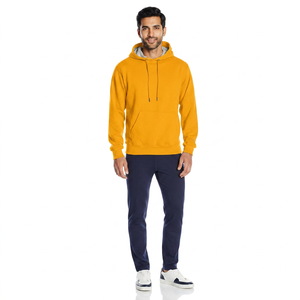 Sweat-shirts à capuche personnalisés en gros pour hommes, en molleton technique et coton, style patchwork, coupe oversize - Product Image 1