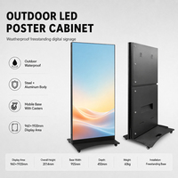 Afficheur LED Totem Extérieur P2.5 Pliable, Signalisation Numérique 5000 Nits, Contrôle WiFi USB pour Restaurants Drive-Thru et Services Rapides