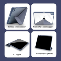 Étui pour iPad 11e, 10e, 9e génération, A16, Air 6, 5, 4, Pro 11, 10.2, 10.9, support pliable Y-Fold Origami, coque arrière transparente en acrylique, housse de tablette Funda