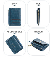 Dompet Lipat Tipis Baellerry Baru untuk Wanita dan Gadis, Dompet Kecil Modis dengan Resleting, Dompet Koin dengan Tempat Kartu, Kulit PU