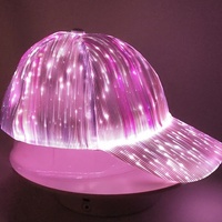 Conception personnalisée Casquettes de baseball lumineuses colorées à LED lumineuses Chargement USB Casquettes lumineuses pour la fête de Noël Festival Musique Événement