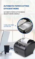 Printer Resi POS Dapur Komersial NORGEE OEM ODM 80mm dengan Pemotong Otomatis USB/LAN/Wi-Fi, Kertas Resi Thermal Tersedia