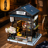 Kit de maison miniature de style japonais à faire soi-même, maisons miniatures, maison de poupée, BookNook, puzzle 3D japonais avec lumière LED, cadeau, vente en gros