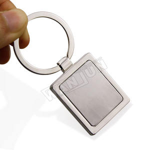 مفتاح سلسلة معدنية فارغة التسامي مخصصة سلسلة مفاتيح فارغة مستطيل شكل دائري سلسلة المفاتيح - Product Image 2