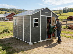 ZJIM ZJGP-J10x8-01S Windproof &amp; Snowproof PP <strong>Storage</strong> Shed Heavy Duty Outdoor <strong>Garden</strong> <strong>Tool</strong> House with Windows &amp; Ventilation - Product Image 6