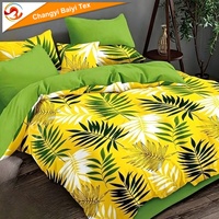 Parure de lit imprimée 100 % polyester, tissée unie, double face, pour lit King Size, vente en gros directe usine