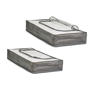 Home Underbed <b>Storage</b> Organizer Non-Woven Fabric Modern Foldable Adjustable 105x15x45cm Living Room Space Saver Suit for Bedding - Product Image 4