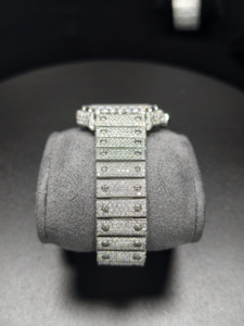 Hip Hop High Quality Silver Arabic Dial Moissanite Fully <strong>Diamonds</strong> Square Automatic Movement Mechanical <strong>Watch</strong> - Product Image 3