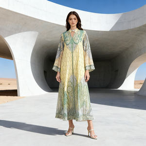 Robe Abaya élégante en polyester imprimé de luxe pour femmes musulmanes, tendance pour les soirées et la vente en gros sur mesure - Product Image 1