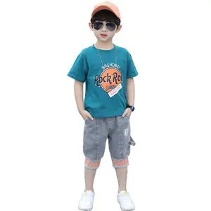 2024 Summer Boy Set Boys Short Sleeve T-Shirt +shorts Pants Children Sports Suit Kids Boy Cloth